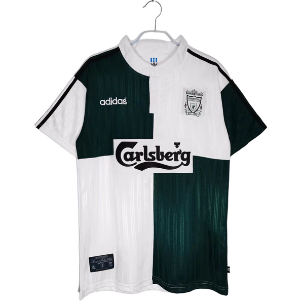 1995-96 Liverpool Away Jersey (White/Green) - Retro