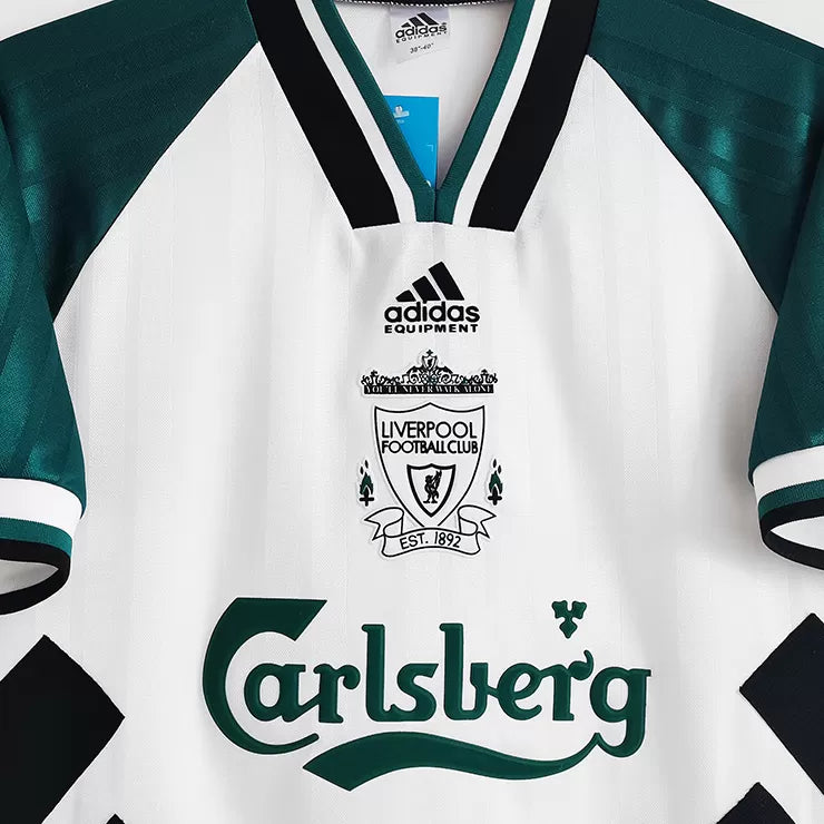 1993/95 Liverpool Away Jersey (White/Green) Retro – Indiansoccermart