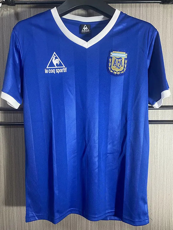 1986 Argentina Away Dark Blue Jersey Retro Original Quality