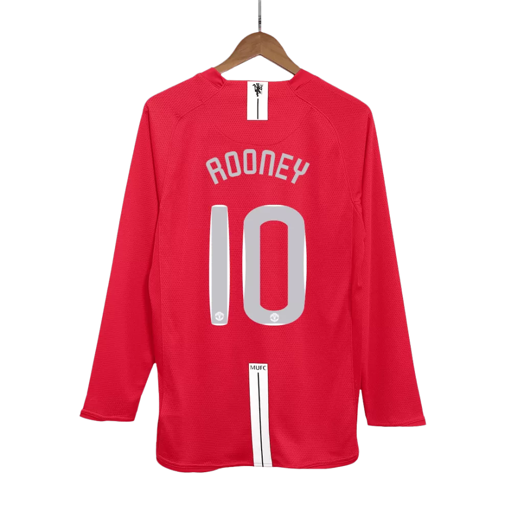 2007-08 Rooney 10 - Manchester United Home Fullsleeves Jersey
