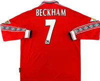 1998-99 Beckham 7- Manchester United Home Fullsleeves - Retro