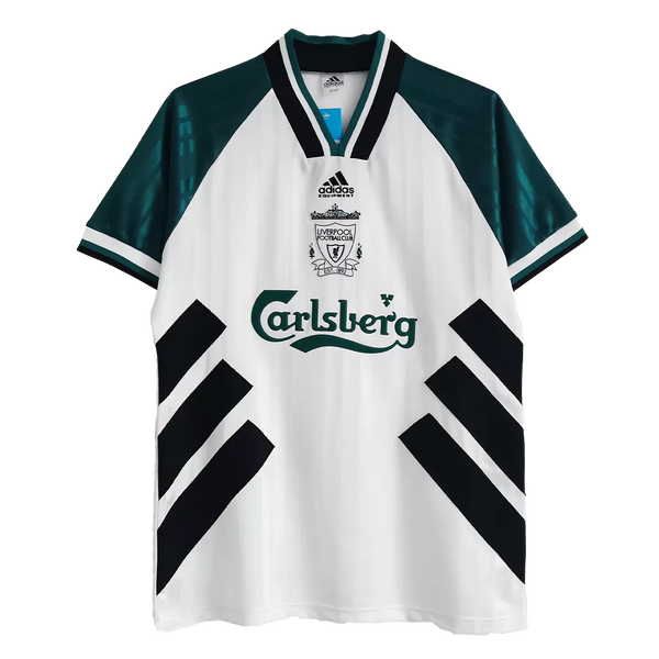 1993/95 Liverpool Away Jersey (White/Green) - Retro