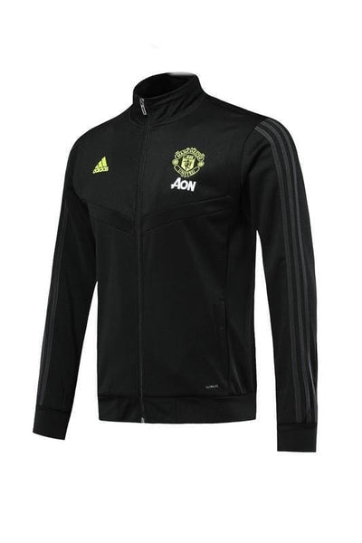 Manchester United Black AON Anthem Jacket - Yellow Logos