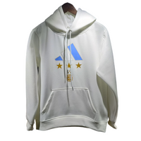 Argentina (Messi 10 printed & Signed) White Hoodie - World Cup 2022