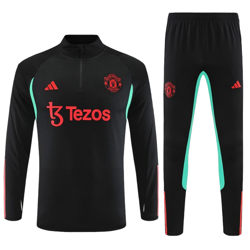 Manchester United Black Training Tracksuit 2023 24 Indiansoccermart