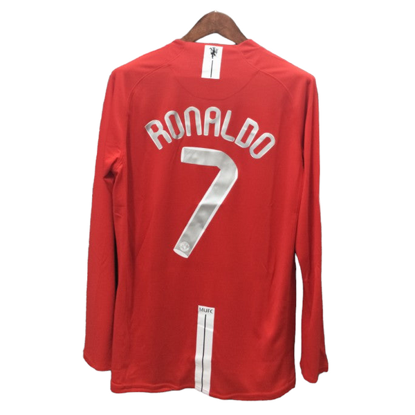 2007 08 Ronaldo 7 Manchester United Home Fullsleeves Jersey Retro Indiansoccermart