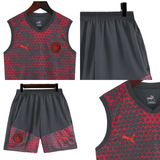 Manchester City Red/Black Sleeveless Training Set 2024/25