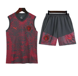 Manchester City Red/Black Sleeveless Training Set 2024/25