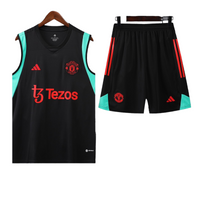 Manchester United Black Sleeveless Training Set 2023/24