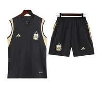 Argentina Home Black Sleeveless Training Set - Euro 2024