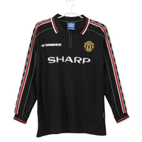 1998-99 Manchester United Third Black Fullsleeves Jersey - Retro
