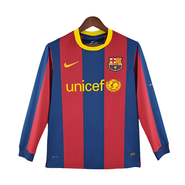 2010/11 Barcelona Home Fullsleeves Jersey - Retro