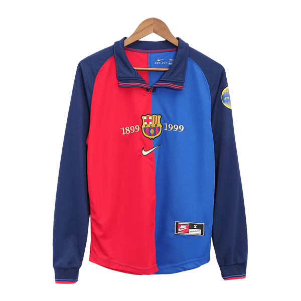 1999 Barcelona Home Fullsleeves Jersey - Retro