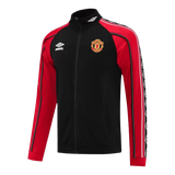 Manchester United Black (Red Sleeves) Anthem Jacket - 2025/26