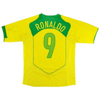 Ronaldo 9 - 2004 Brazil Home Yellow Jersey - Retro ( Original Quality )