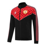 Manchester United Black (Red Design in Front) Anthem Jacket - 2025/26