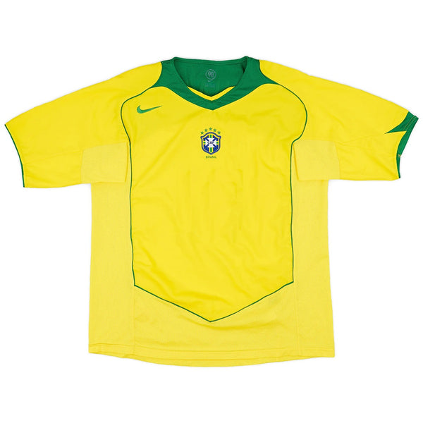 2004 Brazil Home Yellow Jersey - Retro ( Original Quality )