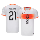 F. De Jong 21 - Netherlands Away White World Cup 2026 - Master Quality