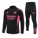 Gunners Black (Pink Strips) Tracksuit 2025/26