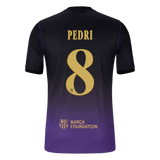 Pedri 8 - FCB Away Player Black/Purple 2026/27 - Player Version Quality (UCL Font)