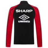 Manchester United Black (Red Sleeves) Anthem Jacket - 2025/26