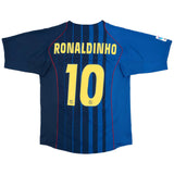Ronaldinho 10 - 2004/05 FCB Away Blue - Retro Jersey