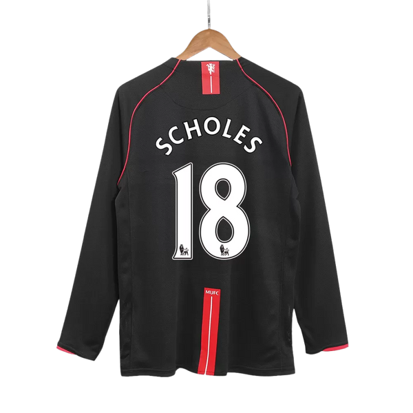 2007-08 Scholes 18 - Manchester United Away Fullsleeves - Retro