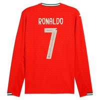 Ronaldo 7 - Portugal Home Puma Red Fullsleeves 2025 - Master Quality