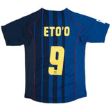Etoo 9 - 2004/05 FCB Away Blue - Retro Jersey