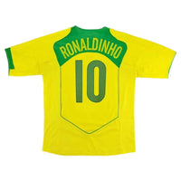 Ronaldinho 10 - 2004 Brazil Home Yellow Jersey - Retro ( Original Quality )