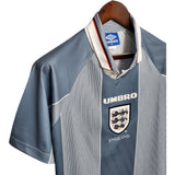 1996 England Away Blue/Grey Jersey - Retro ( Original Quality )