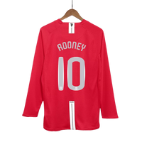 2007-08 Rooney 10 - Manchester United Home Fullsleeves Jersey - Retro
