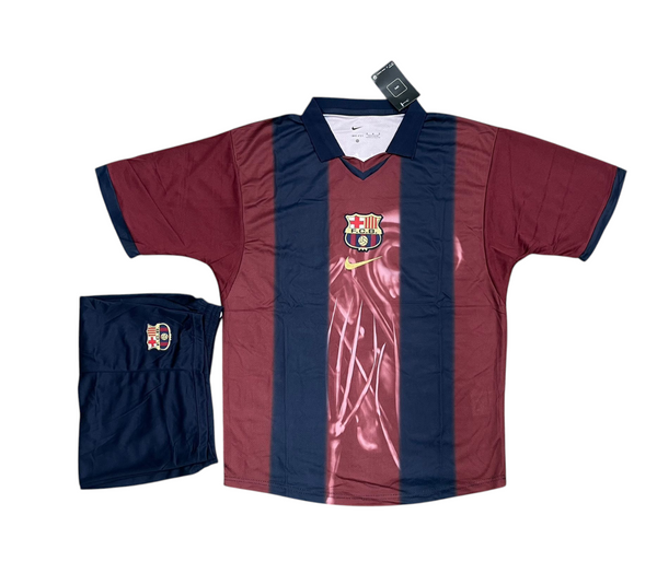 2000/01 FCB Home Travis scott skeleton remake Set - (Jersey + Shorts)