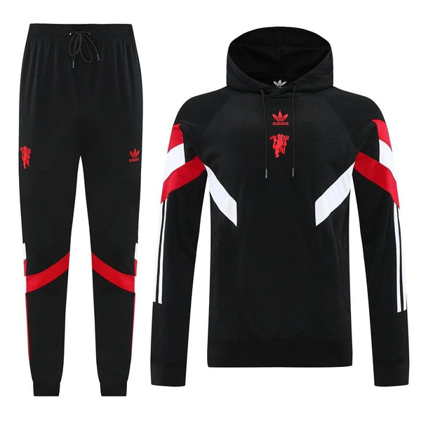 Manchester United Black Hoodie Tracksuit 2025/26