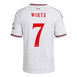 Wirtz 7  - Liverpool Away White 2026/27 - Player Version Quality (UCL Font)