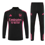 Gunners Black (Pink Strips) Tracksuit 2025/26