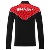 Manchester United Black (Red Design in Front) Anthem Jacket - 2025/26
