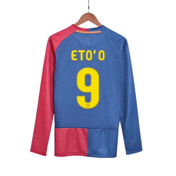 Eto'o 9 - 2008/09 FCB Home Fullsleeves Retro Jersey - Original Quality