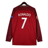 Ronaldo 7 - 2016 Portugal Home Fullsleeves Jersey - Retro