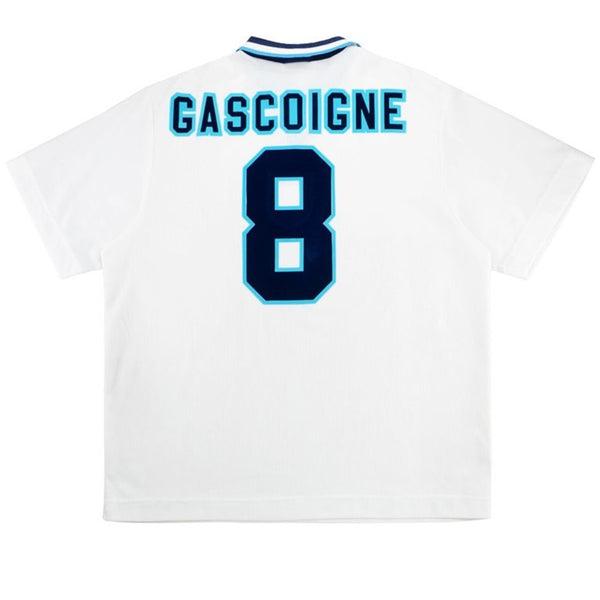Gascoigne 8 - 1996 England Home World Cup Jersey - Retro ( Original Quality )