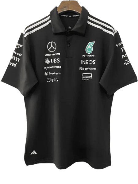 Mercedes Team F1 AMG Black Polo T-Shirt (Superior Quality)