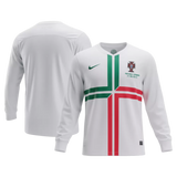 2012 Portugal Away Fullsleeves White Jersey - Retro