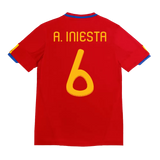 A. Iniesta 6 - 2010 Spain Home Red Jersey - Retro ( Original Quality )