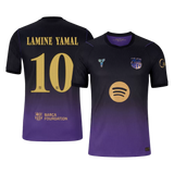 Lamine Yamal 10 - FCB Away Player Black/Purple 2026/27 - Player Version Quality (UCL Font)