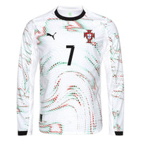 Ronaldo 7 - Portugal Away Puma White Fullsleeves 2025 - Master Quality