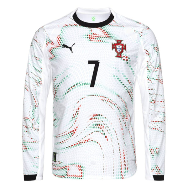 Ronaldo 7 - Portugal Away Puma White Fullsleeves 2025 - Master Quality