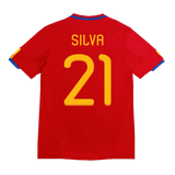 Silva 21 - 2010 Spain Home Red Jersey - Retro ( Original Quality )