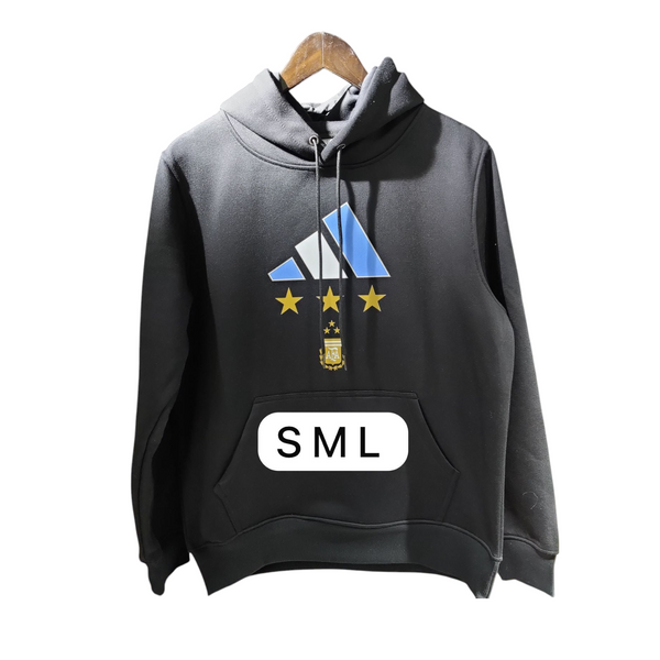 Argentina (Messi 10 printed & Signed) Black Hoodie