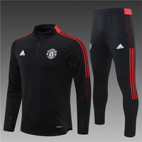 Manchester United Black/Red stripes Training Tracksuit 2021/22